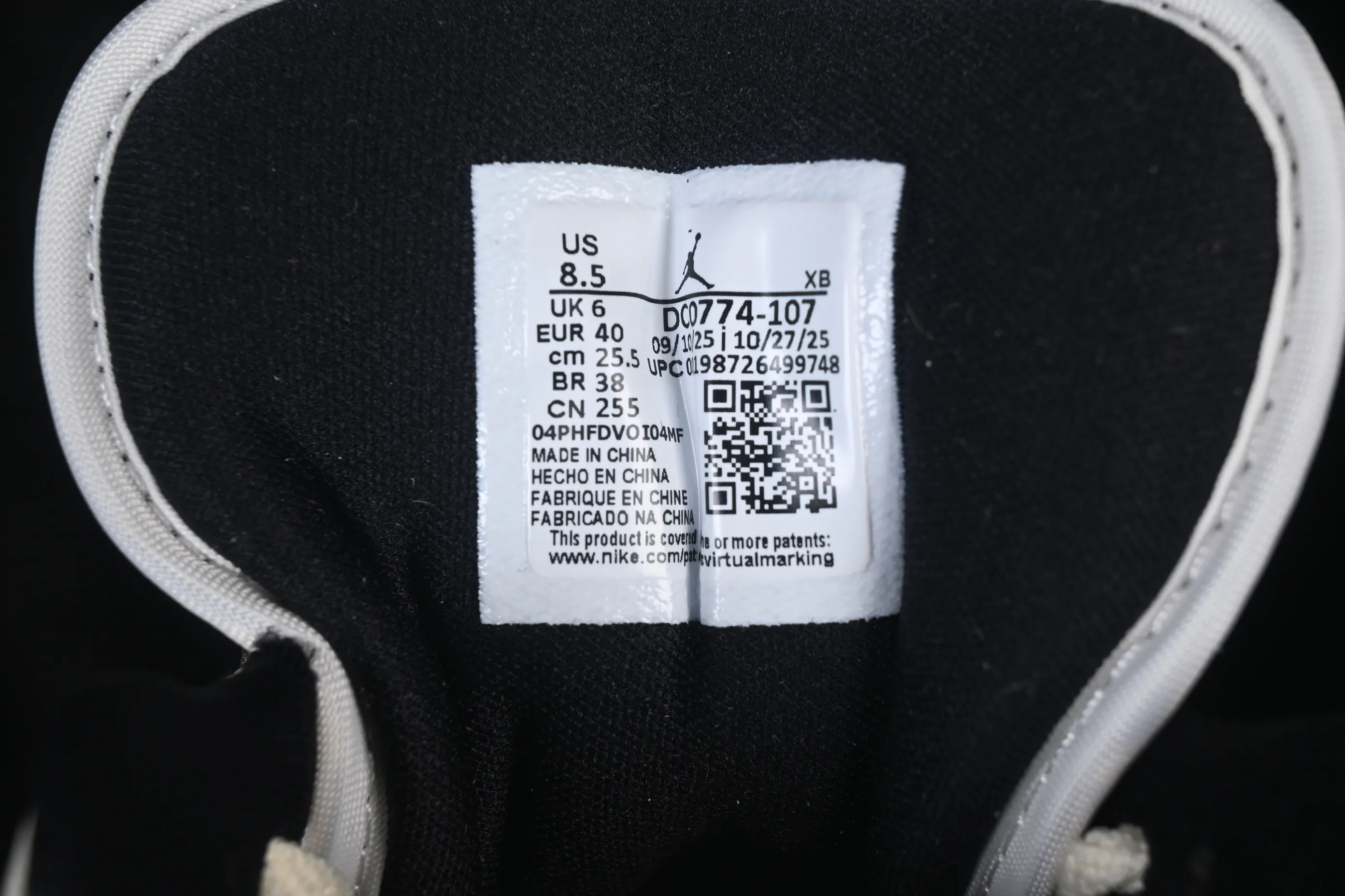 All categories Air Jordan Jordan series basketball shoes Air Jordan 1 Low G version pure original Air Jordan 1 Low AJ1 Joe 1 meter white black red low-top cultural casual sneakers DC0774-107